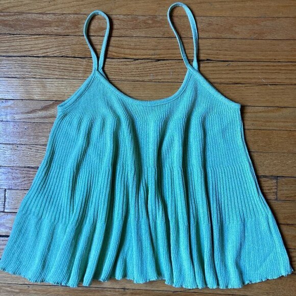 MNG CROP SWING TOP SIZE SMALL-MINT GREEN KNIT TOP - Picture 1 of 7